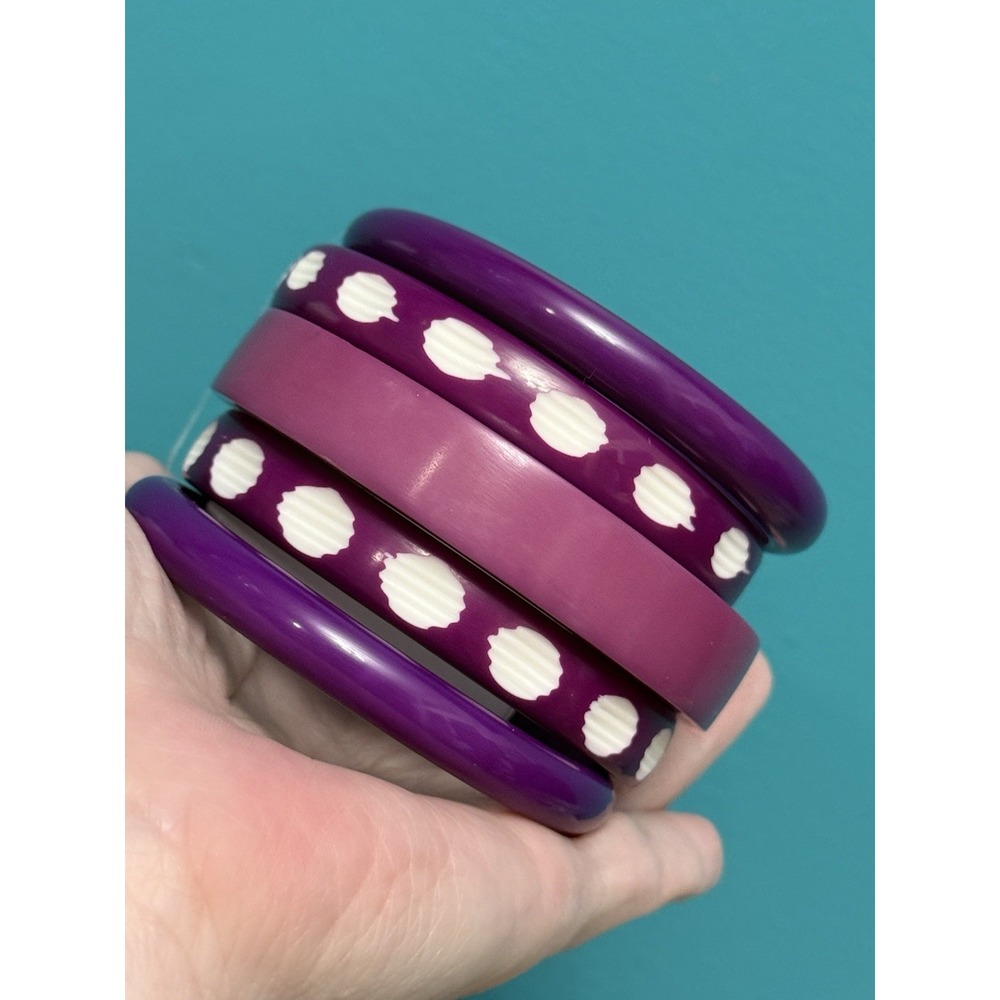 Antika Collection Purple Bangle Bracelet Set 5 Pc NWT Made In India Boho HAPPY